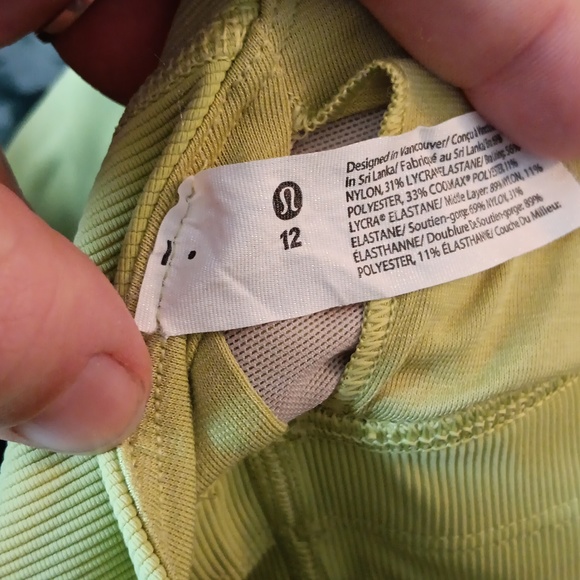 Lululemon Energy High-Neck Longline Ribbed sports bra- Wasabi - Picture 3 of 4